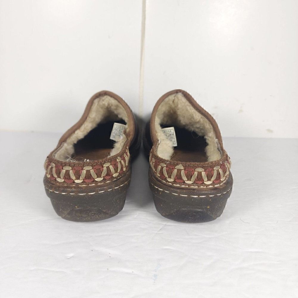 UGG Women's Kohala US 9 Brown Leather Sheepskin Shearling Slip-On Clogs Shoes - Picture 10 of 13